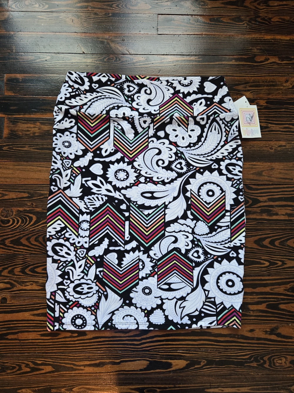 (3/$25) NWT LuLaRoe Cassie Pencil Skirt Colorful Paisley Chevron Pattern Stretch